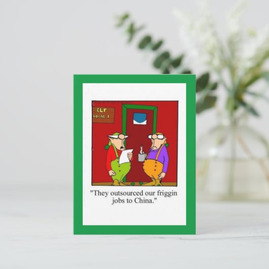 Grappig Briefkaart met kerstHumor (Staand voorkant)