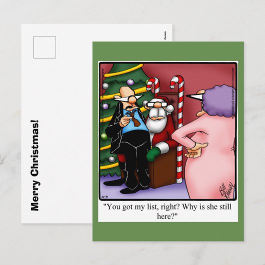 Grappig Briefkaart met kerstHumor (Voorkant / Achterkant)