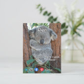 grappig briefkaart ontspannen koala (Staand voorkant)