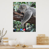 grappig briefkaart ontspannen koala poster (Keuken)