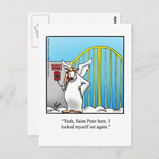 Grappig Briefkaart "St. Peter Locked Out" (Voorkant / Achterkant)