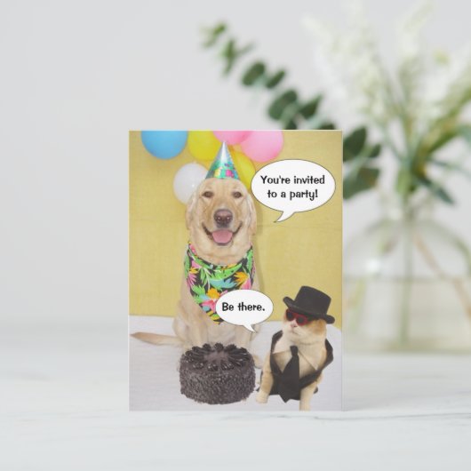 Grappig Briefkaart uitnodiging (Staand voorkant)