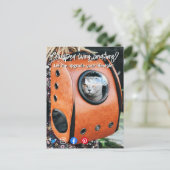 grappig briefkaart van onroerend goed, gekke leven (Staand voorkant)