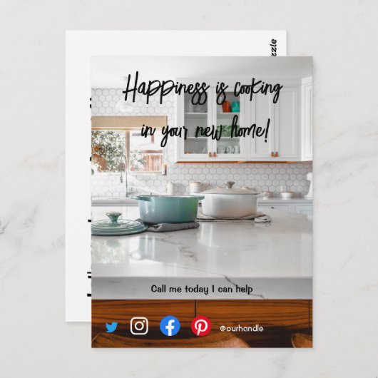 grappig briefkaart voor onroerend goed dat nieuw h (Voorkant / Achterkant)