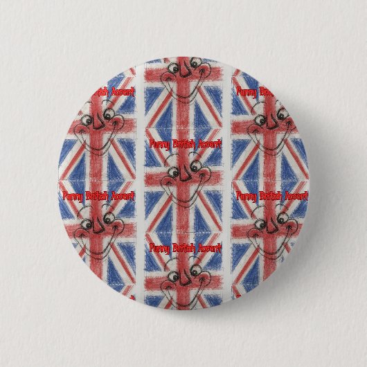 Grappig Brits Accent Ronde Button 5,7 Cm (Voorkant)