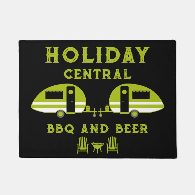 Grappig Brits Caravanning Front Deurmat (Voorkant)