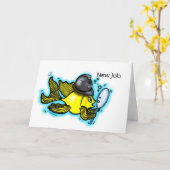 Grappig Brits de politieagentWenskaart van VISSEN Kaart (Gele Bloem)