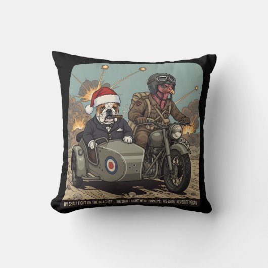 Grappig Brits thema Kerstmis Kussen (Voorkant)