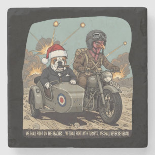 Grappig Brits thema Kerstmis Stenen Onderzetter