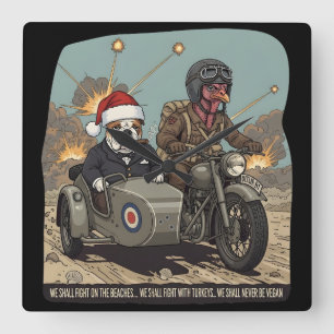 Grappig Brits thema Kerstmis Vierkante Klok