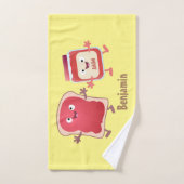Grappig brood- en tekenfilmfiguren bad handdoek (Handdoek)