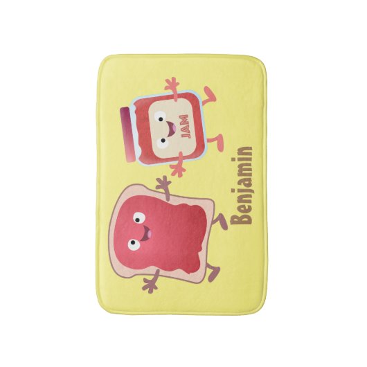 Grappig brood- en tekenfilmfiguren badmat (Voorkant Verticaal)