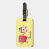Grappig brood- en tekenfilmfiguren bagagelabel (Voorkant verticaal)