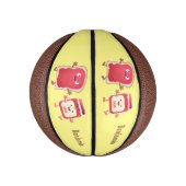 Grappig brood- en tekenfilmfiguren basketbal (Verticaal)