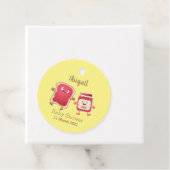 Grappig brood- en tekenfilmfiguren bedankjes labels (In situ)