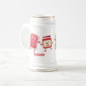 Grappig brood- en tekenfilmfiguren bierpul (Voorkant links)