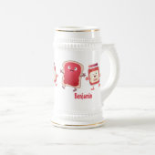 Grappig brood- en tekenfilmfiguren bierpul (Voorkant rechts)