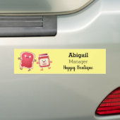Grappig brood- en tekenfilmfiguren bumpersticker (Op auto)