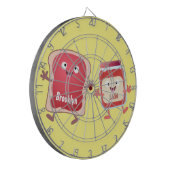 Grappig brood- en tekenfilmfiguren dartbord (Voorkant Links)