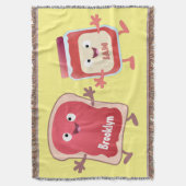 Grappig brood- en tekenfilmfiguren deken (Voorkant Verticaal)