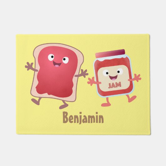 Grappig brood- en tekenfilmfiguren deurmat (Voorkant)