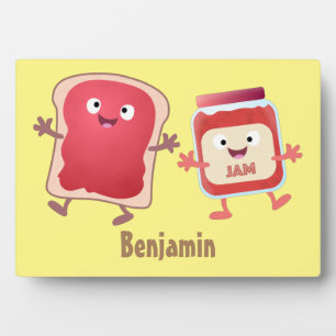 Grappig brood- en tekenfilmfiguren fotoplaat