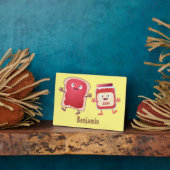 Grappig brood- en tekenfilmfiguren fotoplaat (Zijkant)