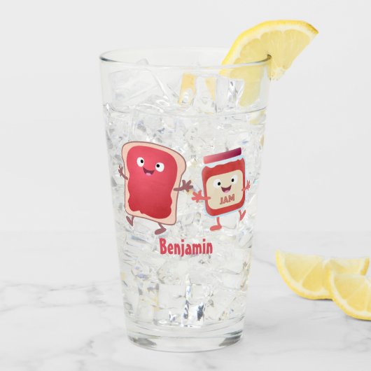 Grappig brood- en tekenfilmfiguren glas (Achterkant ijs)