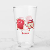 Grappig brood- en tekenfilmfiguren glas (Voorkant)