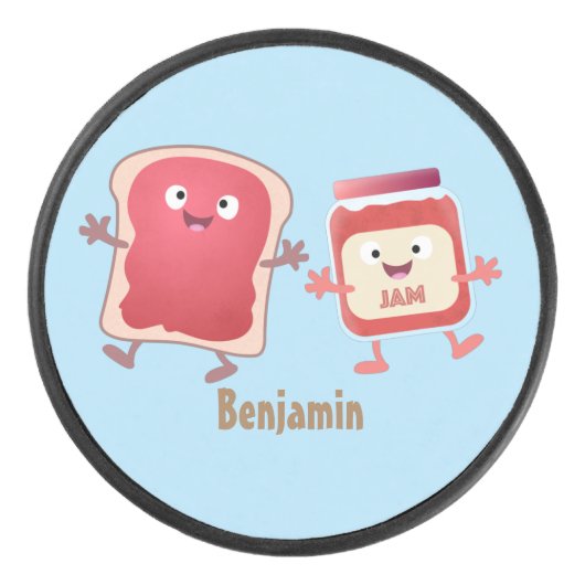 Grappig brood- en tekenfilmfiguren hockey puck (Voorkant)