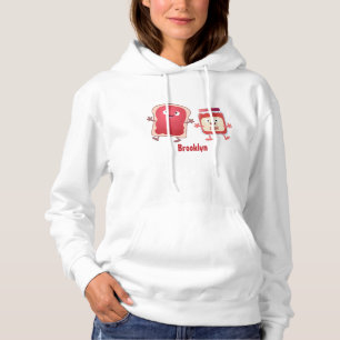Grappig brood- en tekenfilmfiguren hoodie