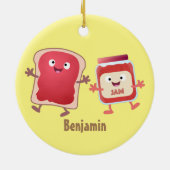 Grappig brood- en tekenfilmfiguren keramisch ornament (Achterkant)