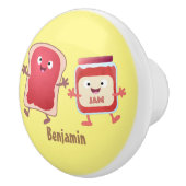 Grappig brood- en tekenfilmfiguren keramische knop (Rechts)