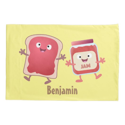 Grappig brood- en tekenfilmfiguren kussensloop (Achterkant)