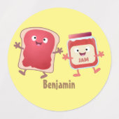 Grappig brood- en tekenfilmfiguren labels (Design 2)