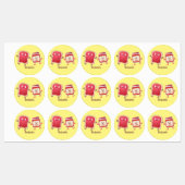 Grappig brood- en tekenfilmfiguren labels (Vel)