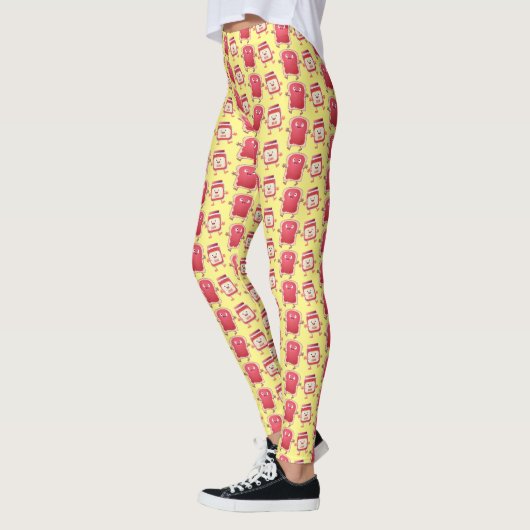 Grappig brood- en tekenfilmfiguren leggings (Links)