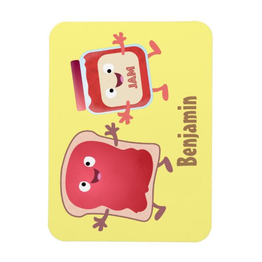 Grappig brood- en tekenfilmfiguren magneet (Verticaal)