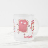 Grappig brood- en tekenfilmfiguren matglas koffiemok (Voorkant rechts)