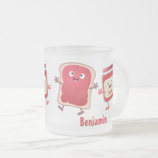 Grappig brood- en tekenfilmfiguren matglas koffiemok (Voorkant rechts)