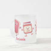 Grappig brood- en tekenfilmfiguren matglas koffiemok (Voorkant links)