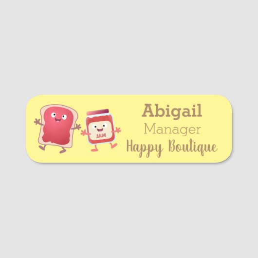 Grappig brood- en tekenfilmfiguren naamplaatje (Voorkant)