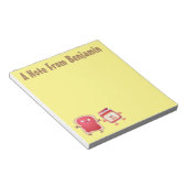 Grappig brood- en tekenfilmfiguren notitieblok (Schuin)