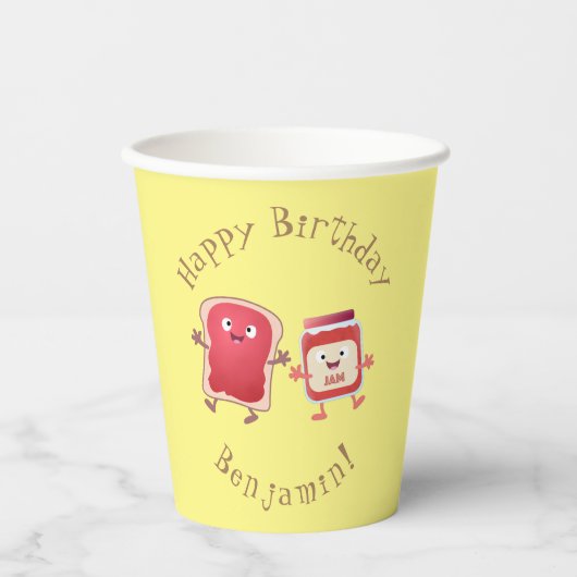 Grappig brood- en tekenfilmfiguren papieren bekers (Voorkant)