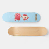 Grappig brood- en tekenfilmfiguren persoonlijk skateboard (Horizontaal)