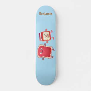 Grappig brood- en tekenfilmfiguren persoonlijk skateboard