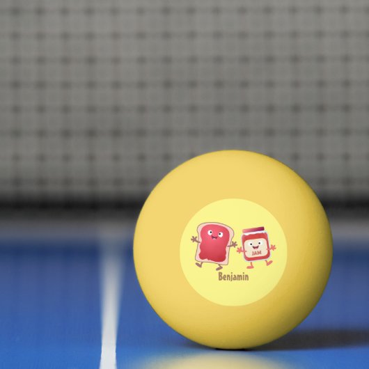 Grappig brood- en tekenfilmfiguren pingpongbal (Net)