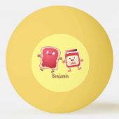 Grappig brood- en tekenfilmfiguren pingpongbal (Voorkant)