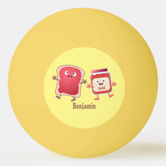 Grappig brood- en tekenfilmfiguren pingpongbal (Voorkant)