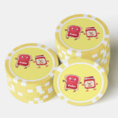 Grappig brood- en tekenfilmfiguren poker chips (Opstapeling)